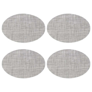 Grey Oval PVC Placemats – Set of 4