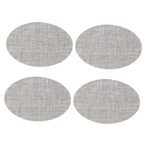 Grey Oval PVC Placemats – Set of 4