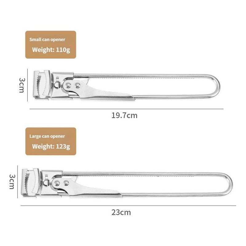 2 Set/4 Pcs Adjustable Jar Opener set in silver stainless steel, with two sizes and sliding serrated gripping jaws