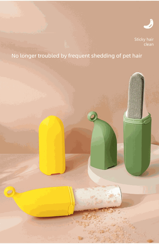 Banana-Shaped Lint Remover – Dual-Sided, 6 Adhesive Rolls (Green)