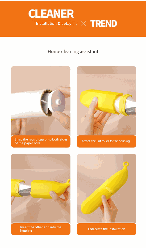 Banana-Shaped Lint Remover – Dual-Sided, 6 Adhesive Rolls (Green)