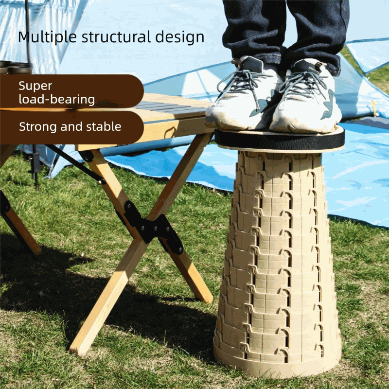 Adjustable Folding Stool – Portable, Height-Regulatable Seat with Carry Bag for Outdoor Use