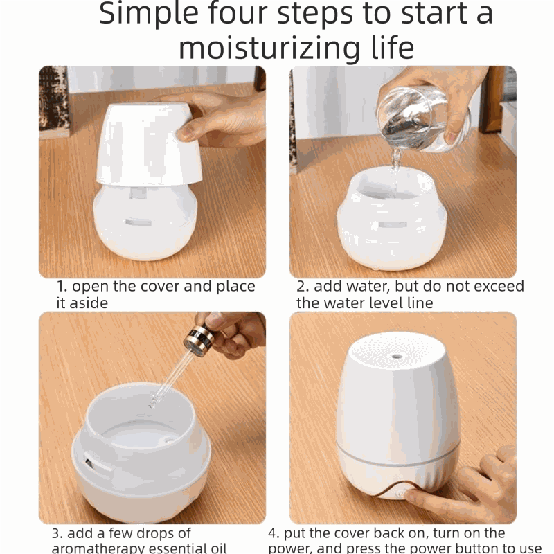 Office Comfort Gift Bundle featuring a white rounded ultrasonic aroma diffuser with a smooth plastic body and compact design