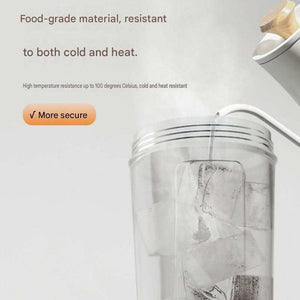 Office Comfort Gift Bundle featuring a clear food-grade self-stirring cup with ice and a white lid with wooden handle