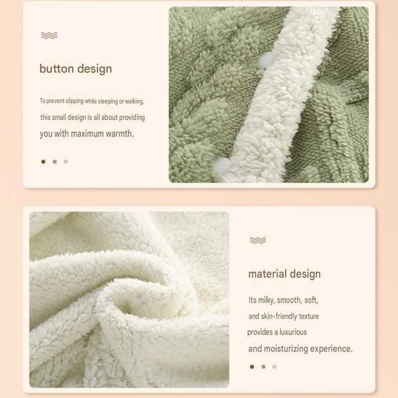 Office Comfort Gift Bundle featuring a soft sherpa fleece blanket in cream and sage green with plush, textured panels