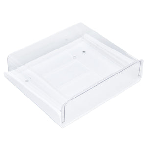 Acrylic Drawer Storage in clear transparent acrylic, with a shallow rectangular tray and raised front panel
