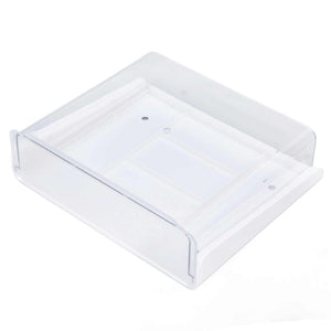 Acrylic Drawer Storage clear acrylic under-desk drawer with a shallow compartment and smooth curved front edge