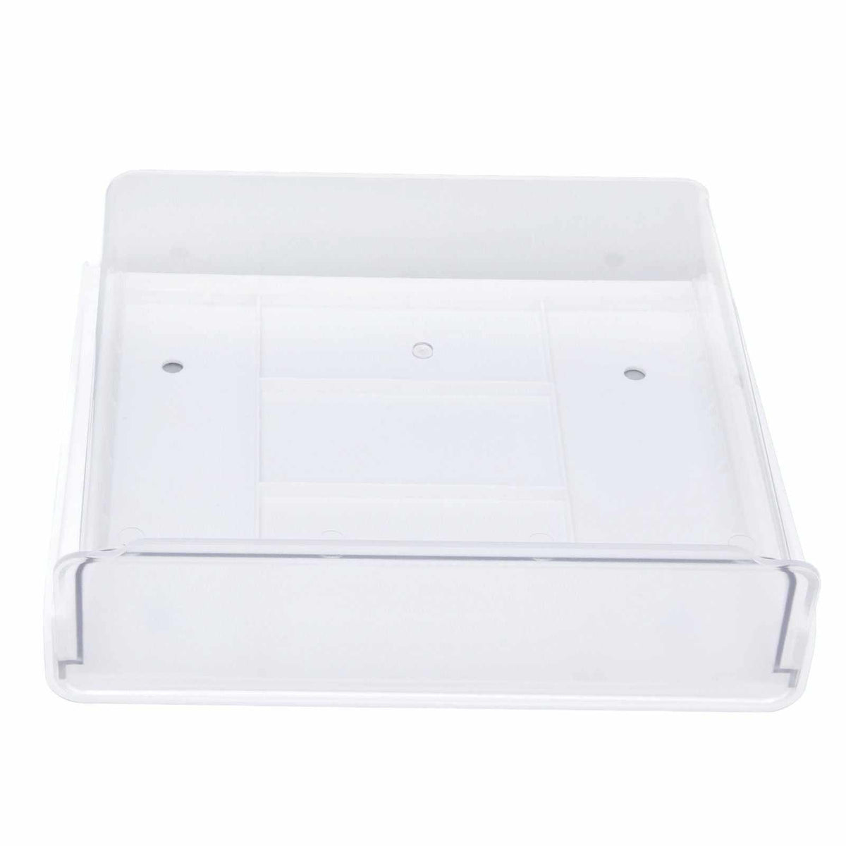 Acrylic Drawer Storage in clear transparent plastic with a shallow pull-out design and raised front lip