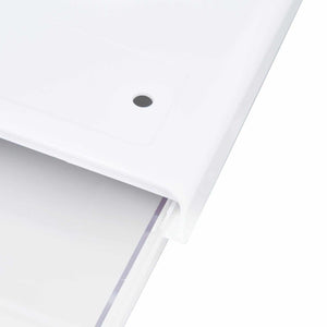 Acrylic Drawer Storage in white translucent acrylic, showing a smooth drawer front with a small round dark pull