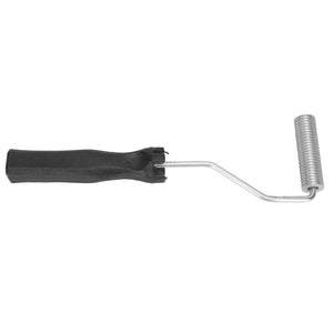 Aluminium Alloy Bubble Roller with a black textured plastic handle, bent metal shaft and ribbed cylindrical roller head