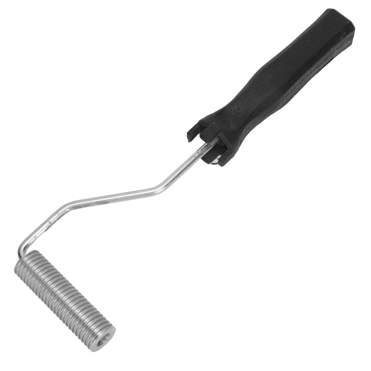 Aluminium Alloy Bubble Roller with a silver ridged metal roller, bent metal shaft and black plastic handle