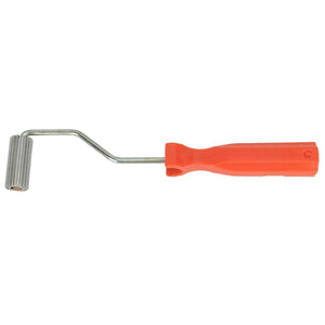 Aluminium Alloy Fiberglass Bubble Removal Roller with a bright orange plastic handle and ridged metal roller head