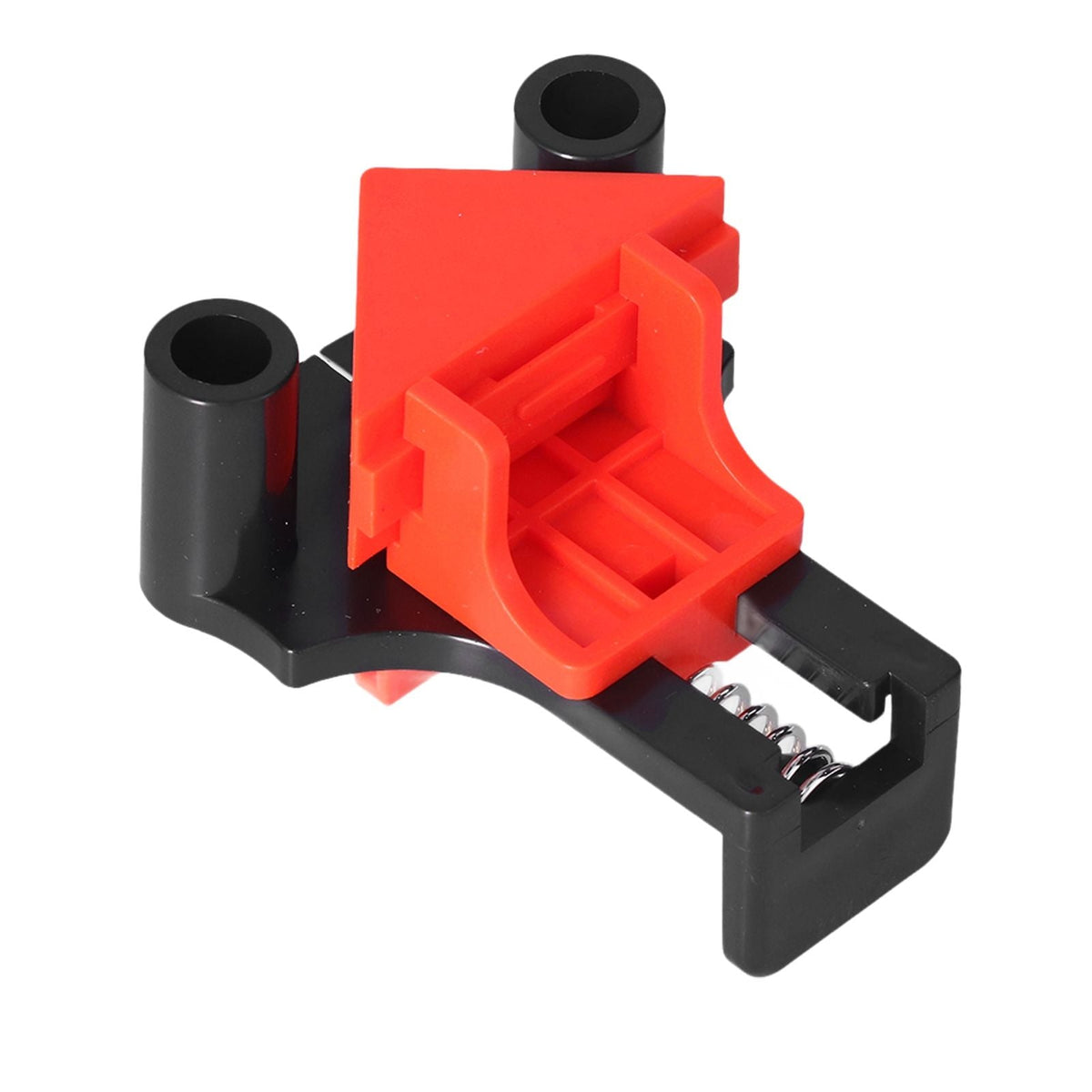 Angle Clamps with a bright red adjustable ABS jaw, black body and exposed metal spring for secure corner clamping