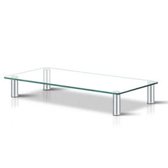 Artiss Monitor Stand Riser – Tempered Glass Adjustable Legs