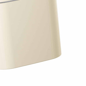 Automatic Trash Can in a smooth cream plastic finish with a slim, gently curved body and clean minimalist design