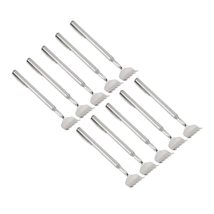 Back Scratcher Extendable set of ten silver stainless steel telescopic scratchers with metal claw heads