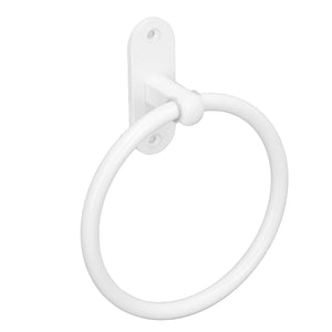 Bathroom Towel Holder, a white wall-mounted towel ring with a smooth glossy finish and rounded circular loop