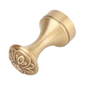 Bathroom Towel Hook Copper with a brushed gold finish, flared base and ornate raised floral detailing.