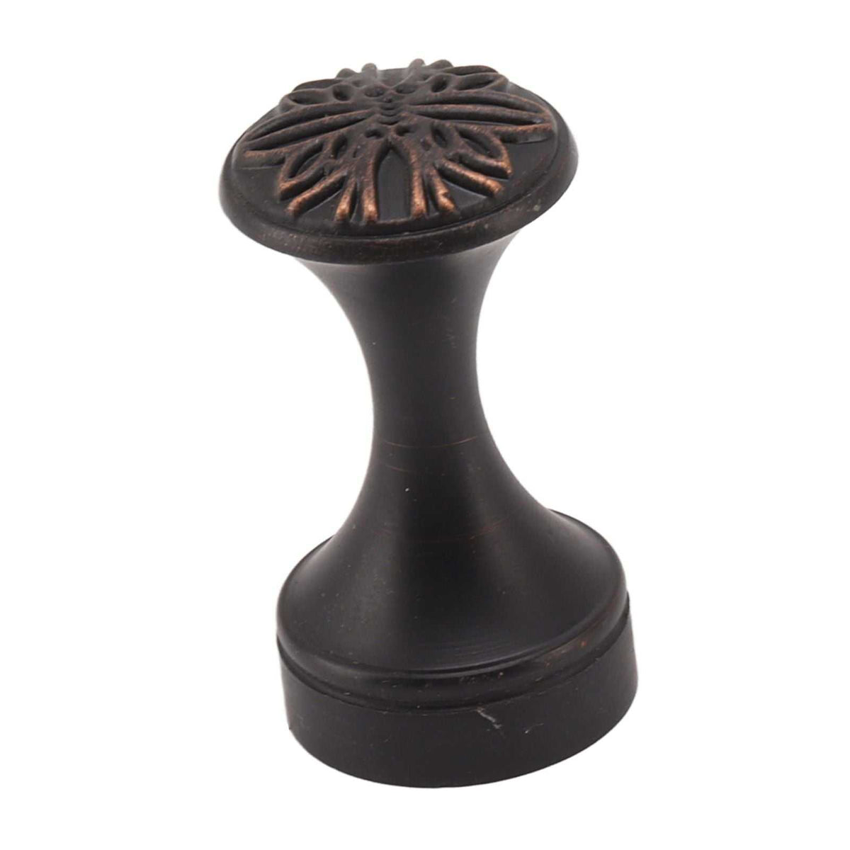 Bathroom Towel Hook Copper shown as a dark bronze wall-mounted knob with a raised floral pattern and rounded base.