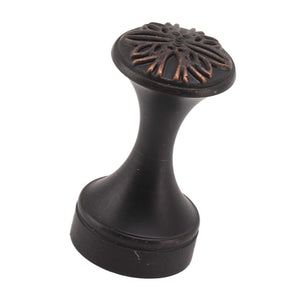 Bathroom Towel Hook Copper with a dark bronze finish, sculpted stem and ornate floral round head in vintage style