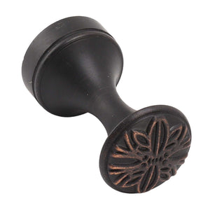 Bathroom Towel Hook Copper with a dark bronze finish, rounded wall mount, and ornate floral relief end.