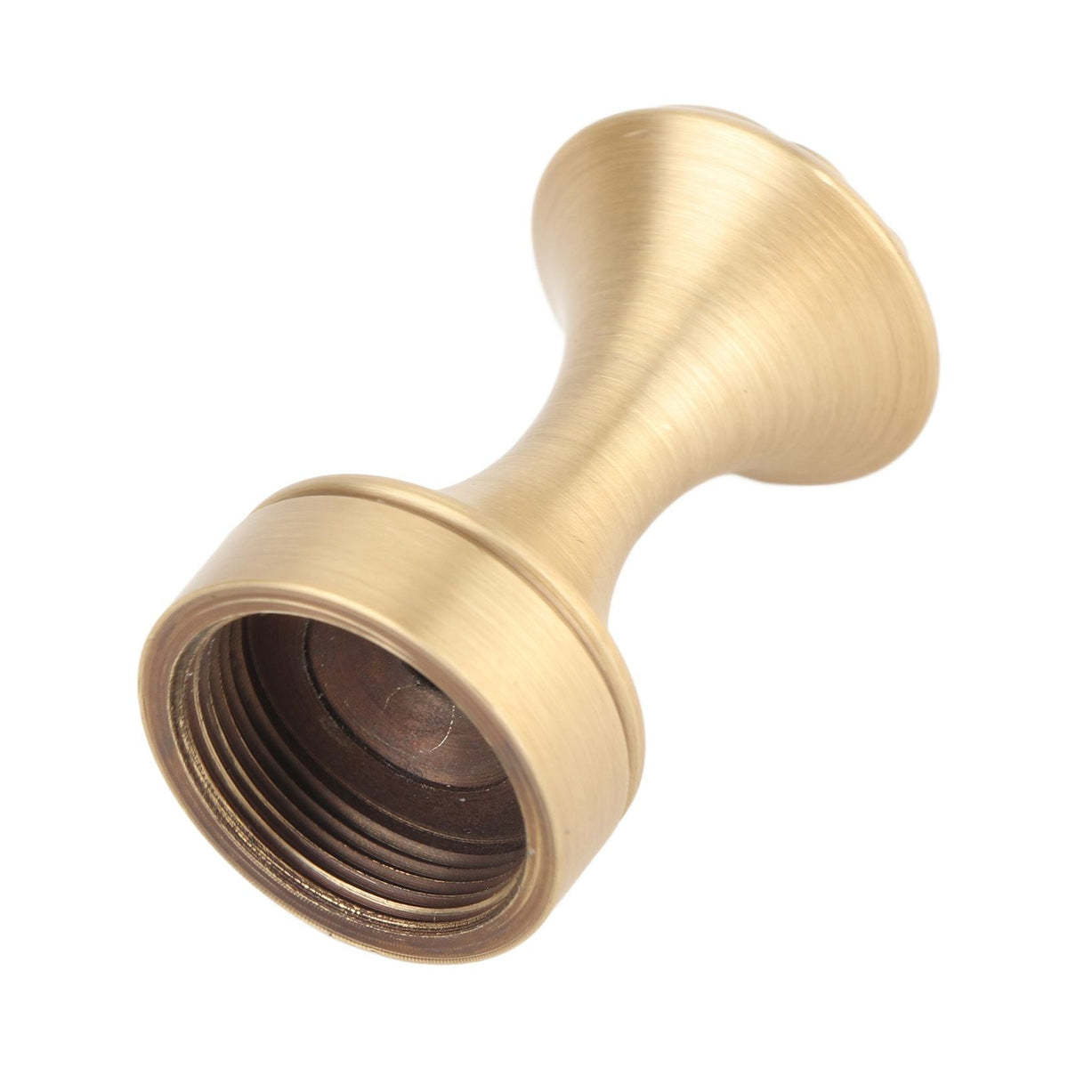 Bathroom Towel Hook Copper with a gold-toned brushed finish, flared rounded end and circular threaded opening