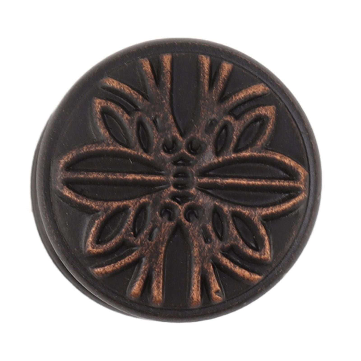Bathroom Towel Hook Copper with a dark bronze-copper finish, round backplate, and raised floral pattern