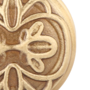 Bathroom Towel Hook Copper, round decorative wall hook in warm bronze tone with a raised floral pattern
