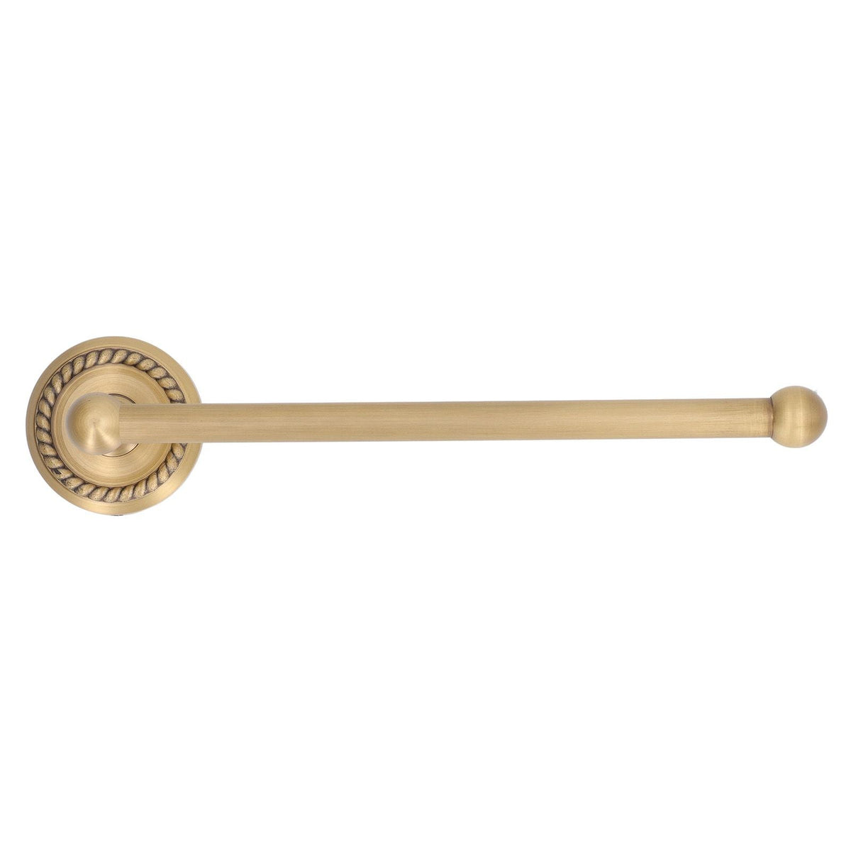 Bathroom Towel Rack Vintage Copper single towel bar in warm gold-toned metal, with a decorative braided circular wall mount