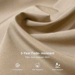 Beige White Cantilever umbrella canopy fabric in a tightly woven beige polyester, described as fade-resistant and water-repellent