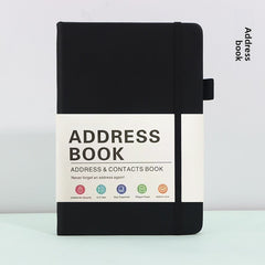 Address Book with A-Z Tabs – Black PU Leather, B6 Hardcover