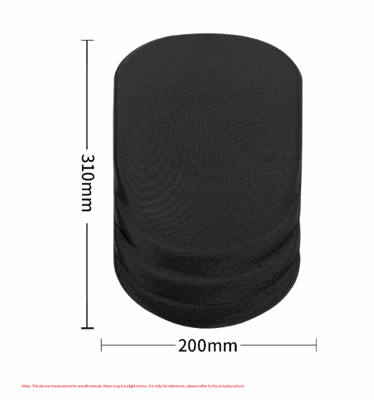 Ergonomic mouse pad in solid black fabric with a raised, contoured wrist rest and rounded edges; no flower pattern is visible.