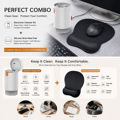 Silicone Wrist Rest with 20-in-1 Electronics Cleaning Kit – Black