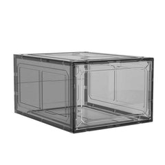 Magnetic Shoe Box – Stackable Transparent Dustproof Storage Case for Sneakers & Basketball Shoes (Black)