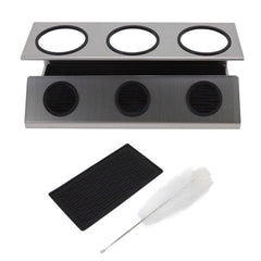 304 Stainless Steel Bottle Drain Drying Rack – 3 Holes with Silicone Pad