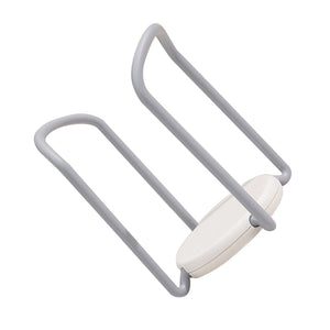 Bowl Organizer Multiple Functional with grey plastic wire arms and a white central sliding adjustable connector