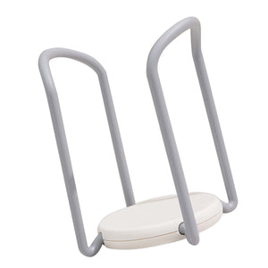 Bowl Organizer Multiple Functional in grey and white plastic, with a compact oval base and tall curved side handles