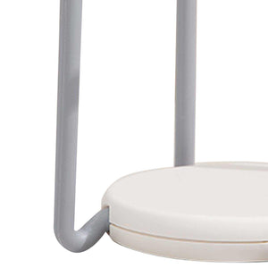 Bowl Organizer Multiple Functional in grey plastic with a rounded white base and tall U-shaped support arms