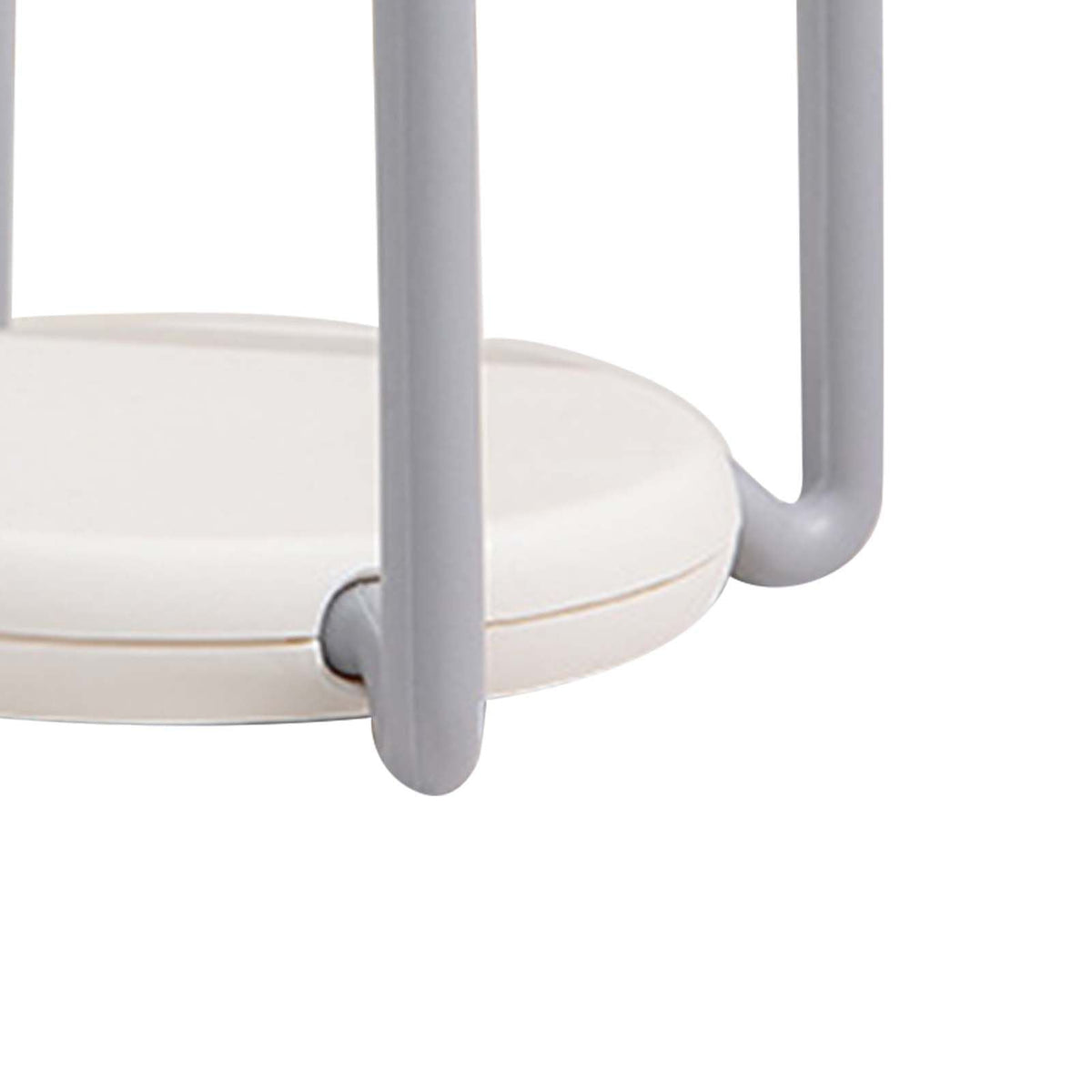 Bowl Organizer Multiple Functional with a white circular base and grey plastic upright supports forming a compact dish rack