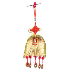 Mini Fortune Broom & Dustpan Hanging Ornament – Chinese New Year Tassel Decor (B2)