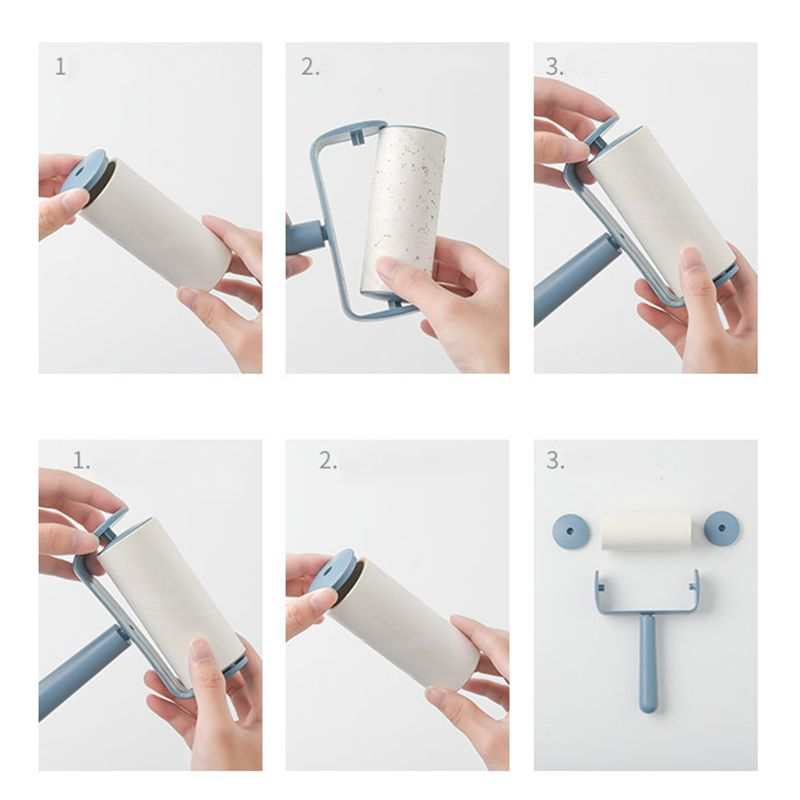 Capsule Sticky Lint Roller with a blue handle and end caps, white adhesive roll, and removable protective case