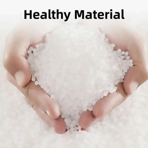 Cling Film Cutter Box healthy white ABS plastic pellets held in cupped hands representing safe material
