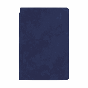 Reusable whiteboard notebook with a dark blue PU leather cover, smooth plain finish and rounded corners; Dark Blue A4