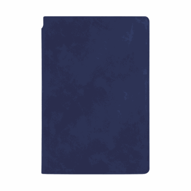 Reusable whiteboard notebook with a dark blue PU leather cover, smooth plain finish and rounded corners; Dark Blue A4