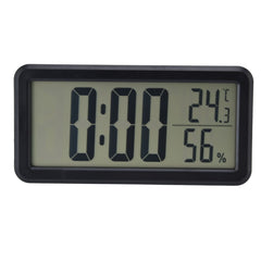Digital LCD Alarm Clock with Temperature & Humidity Display – Desk & Wall Mount (Black)