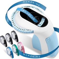 E975 Handheld Embossing Label Maker with 6 Tape Rolls – Blue