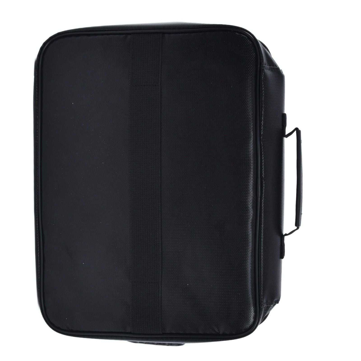 Fireproof Document Bag in black with a textured fabric exterior, rounded rectangular shape, and sturdy side handle