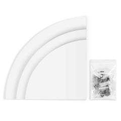 Floating Corner Wall Shelves – PVC Wall-Mounted Storage Rack, 3-Pack (White, 3 Sizes)