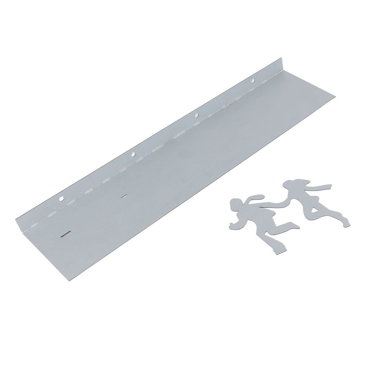 Floating Shelf Toilet Paper Holder with a silver metal wall-mounting plate and separate cutout-shaped metal brackets
