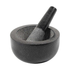 Large Granite Mortar & Pestle Set – 16cm Bowl, 3.5kg, Smooth Interior, Spice & Herb Crusher (Grey)